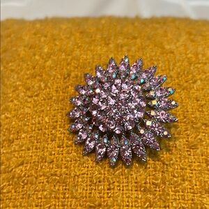 Source Unknown Pink Brooch with Intricate Design